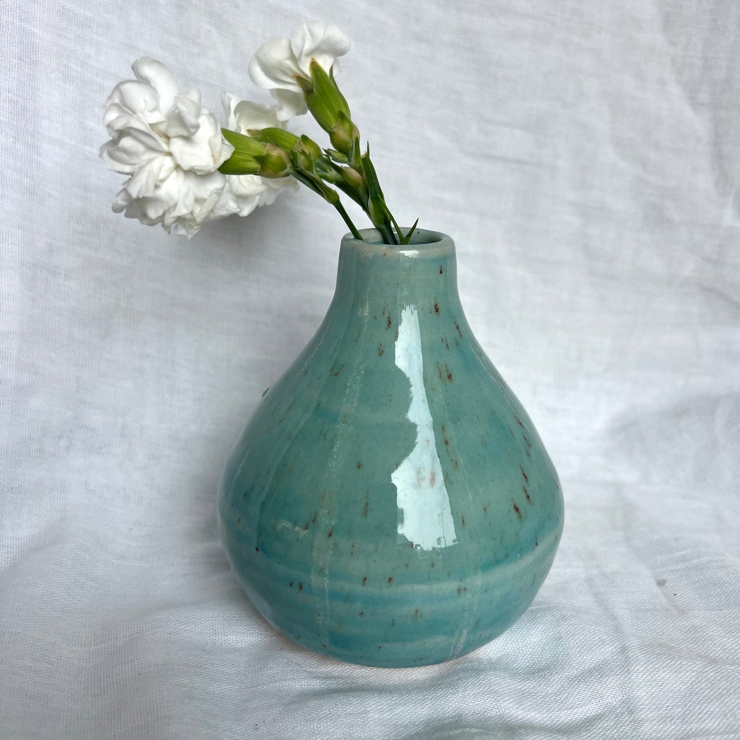 Blue Speckled Bud Vase