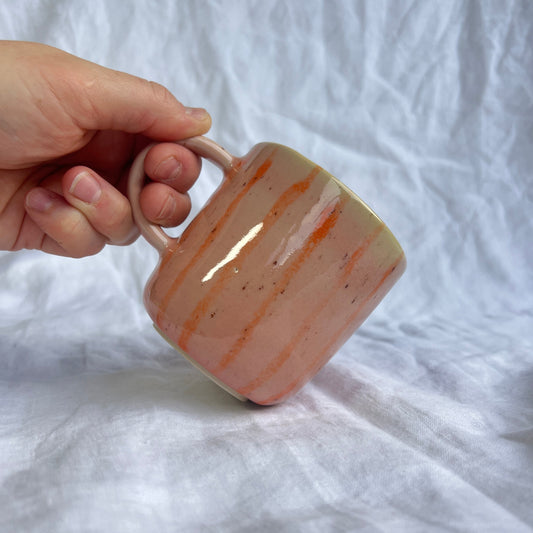 Pink and Orange Stripe Mug