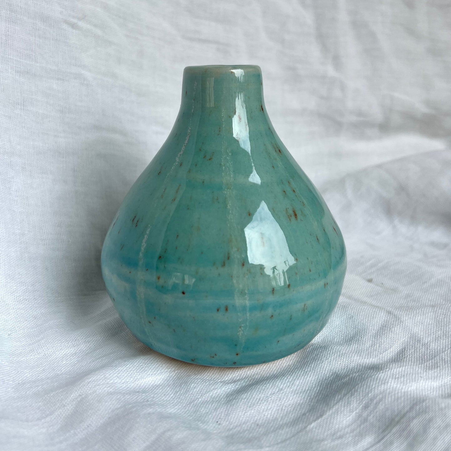 Blue Speckled Bud Vase