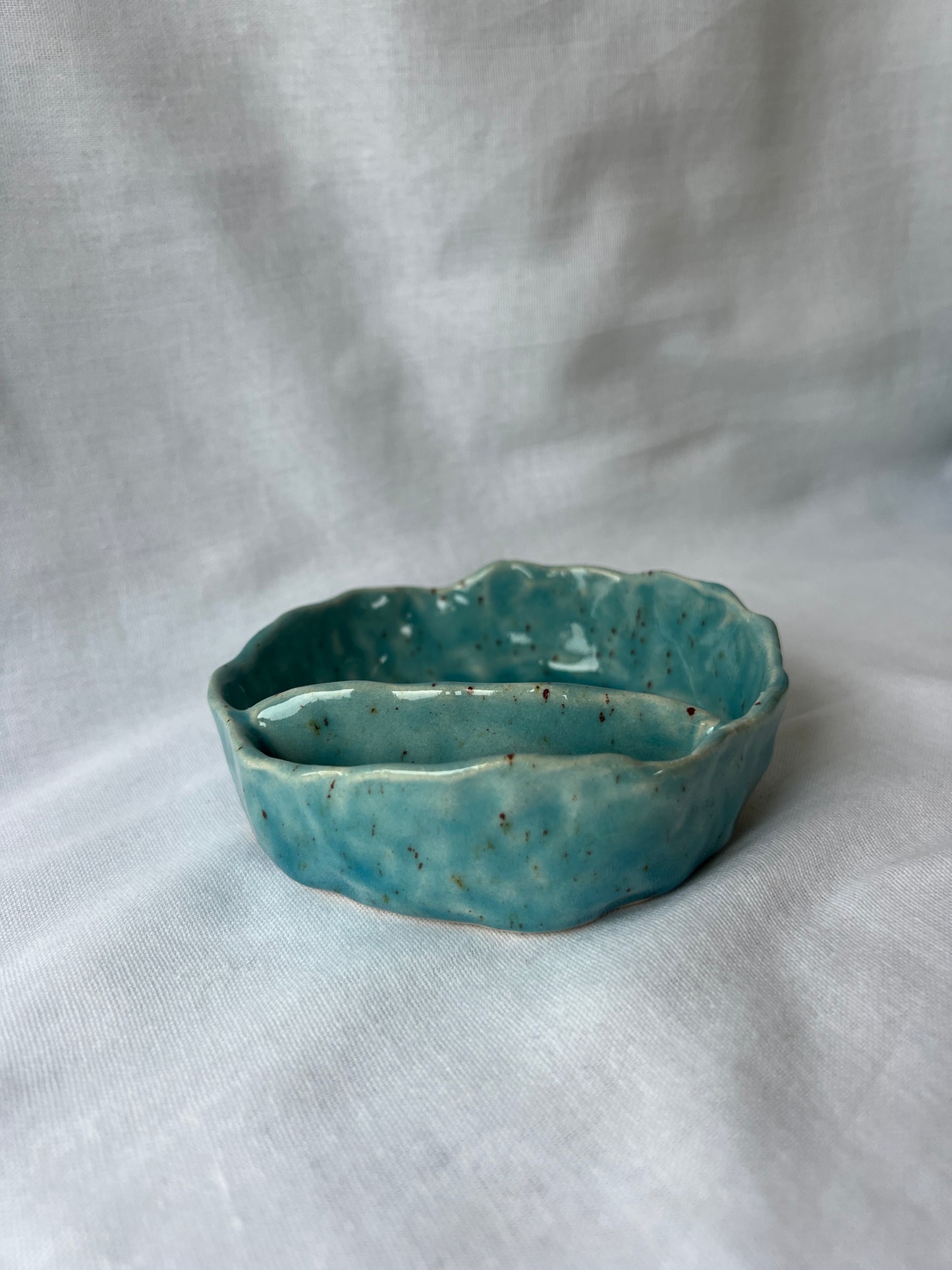 Nibbles dish in Speckled Blue
